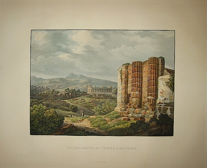  Vue des restes du Temple d'Esculape 1822-1826 Parigi 